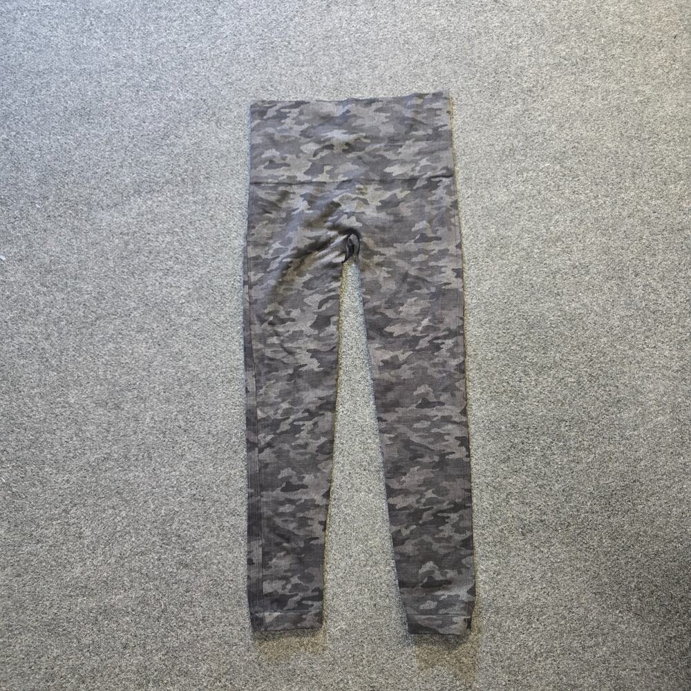 Spanx Leggings Womens Size XL Gray Camo Skinny Athletic Stretch Workout Casual